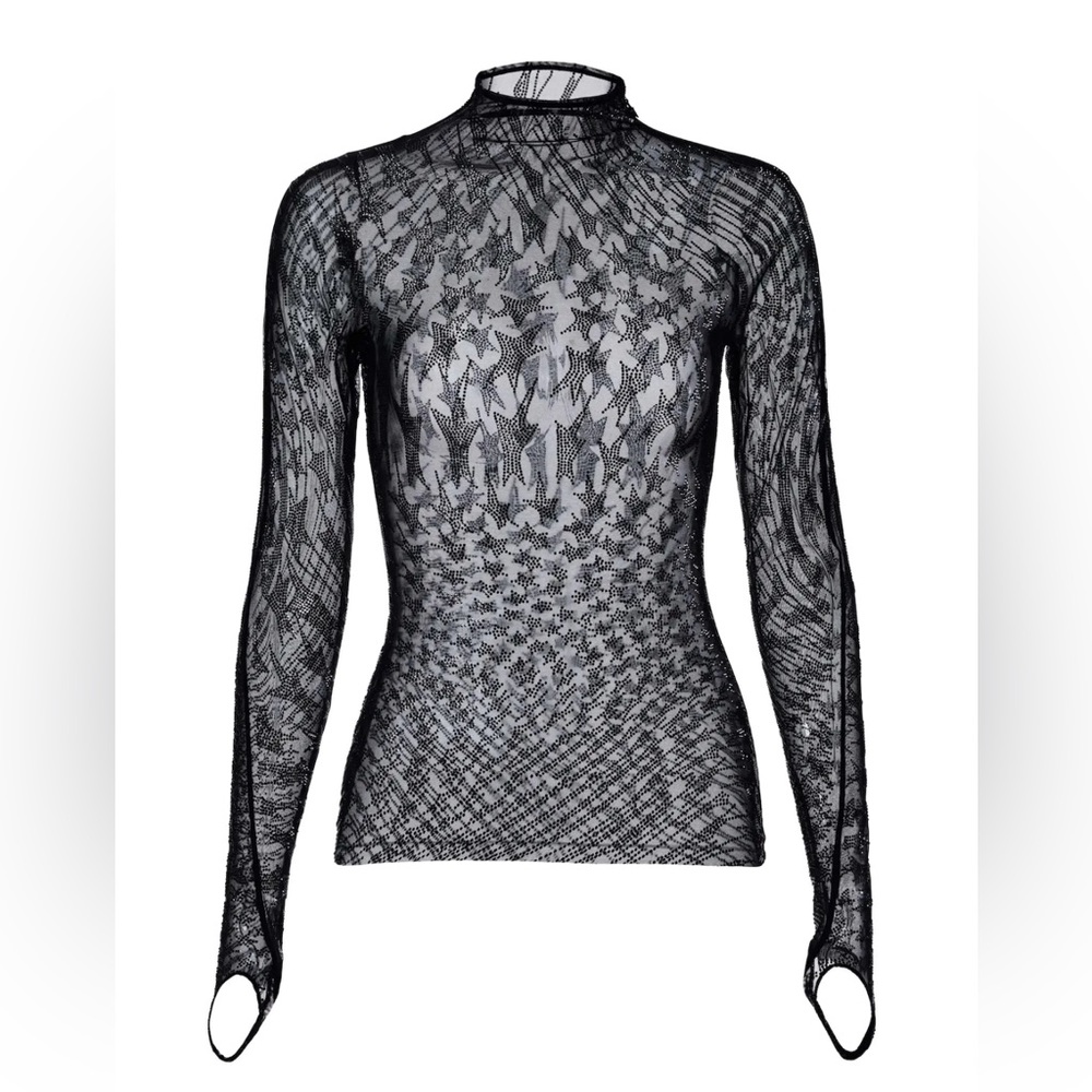 Mugler H&M Rhinestone Embellished Top